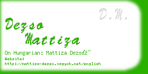 dezso mattiza business card